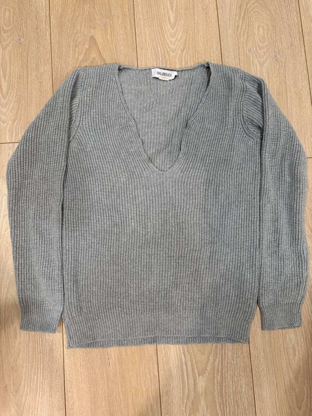 Maurie + Eve Gray V-Neck Knit Sweater